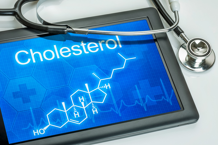 Tablet with the chemical formula of cholesterol